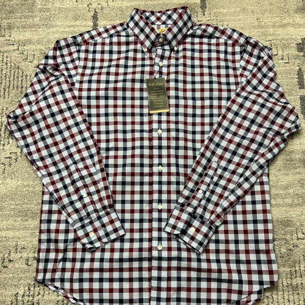 Roundtree & Yorke Gold Label Perfect Performance Button Down Sz M